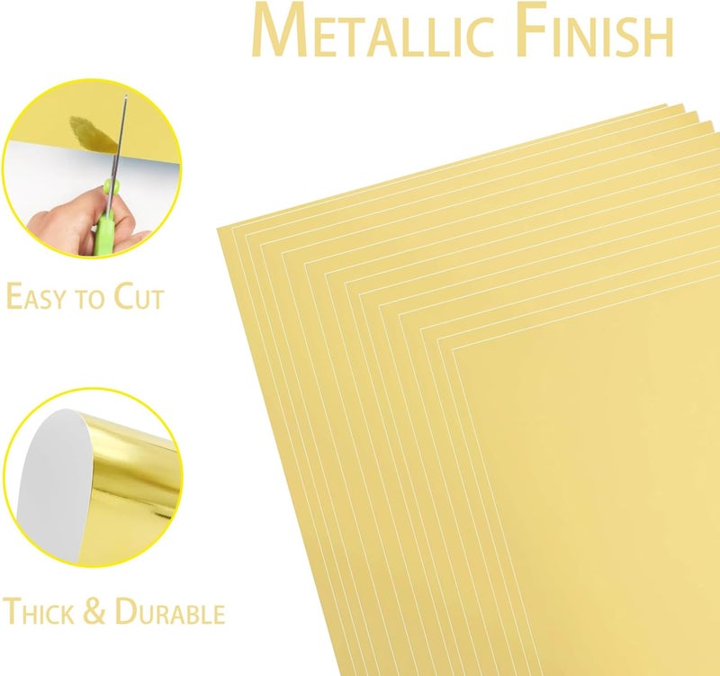 WEKOOSE Metallic Gold Foil Paper Cardstock 30 Sheets Golden Card Stock Board for Scrapbook Decor Crafts Wedding Invitations & Poster, 235GSM Thick Reflective Cardboard - Image 3